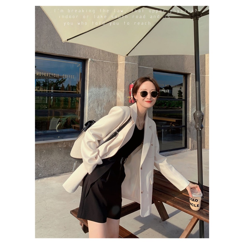Áo Khoác Blazer Cỡ Lớn Xẻ Tà Sau Lưng Kiểu Hàn Quốc Thời Trang Xuân Thu 2023 Cho Nữ