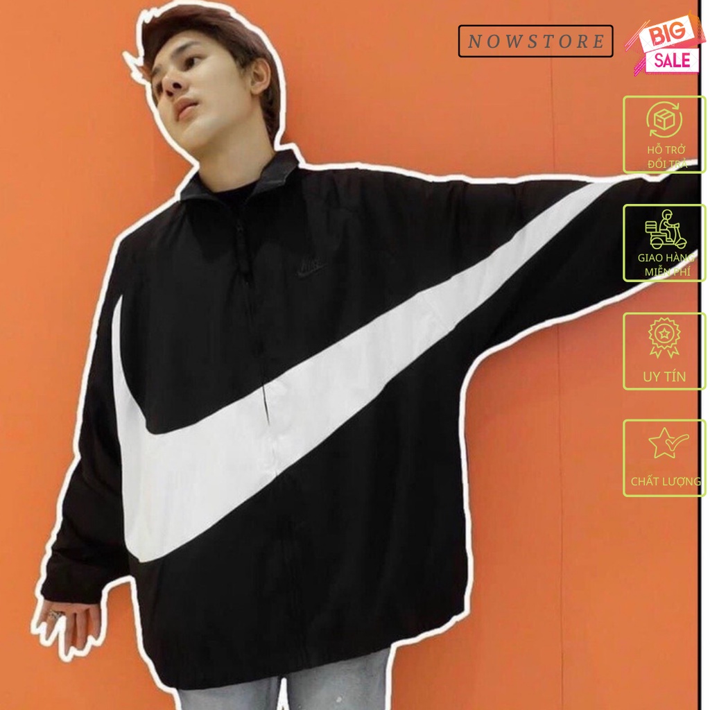 Áo khoác nike nam nữ logo thêu hàng chính hãng chất dù 2 lớp cao cấp NOWSTORE 397