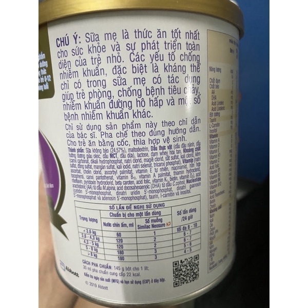 Combo 5 Sữa similac neosure 370g