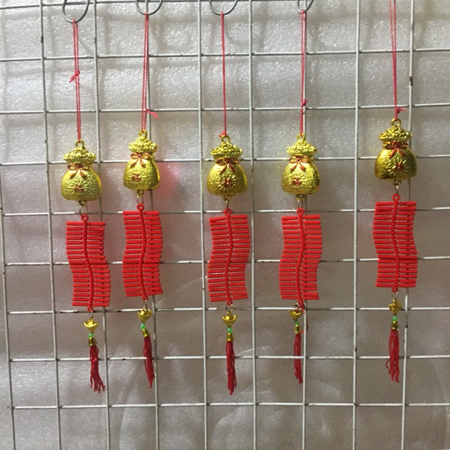 ĐỒ TRANG TRÍ TẾT TÚI QUÀ- PHÁO ĐỎ (12 cm)