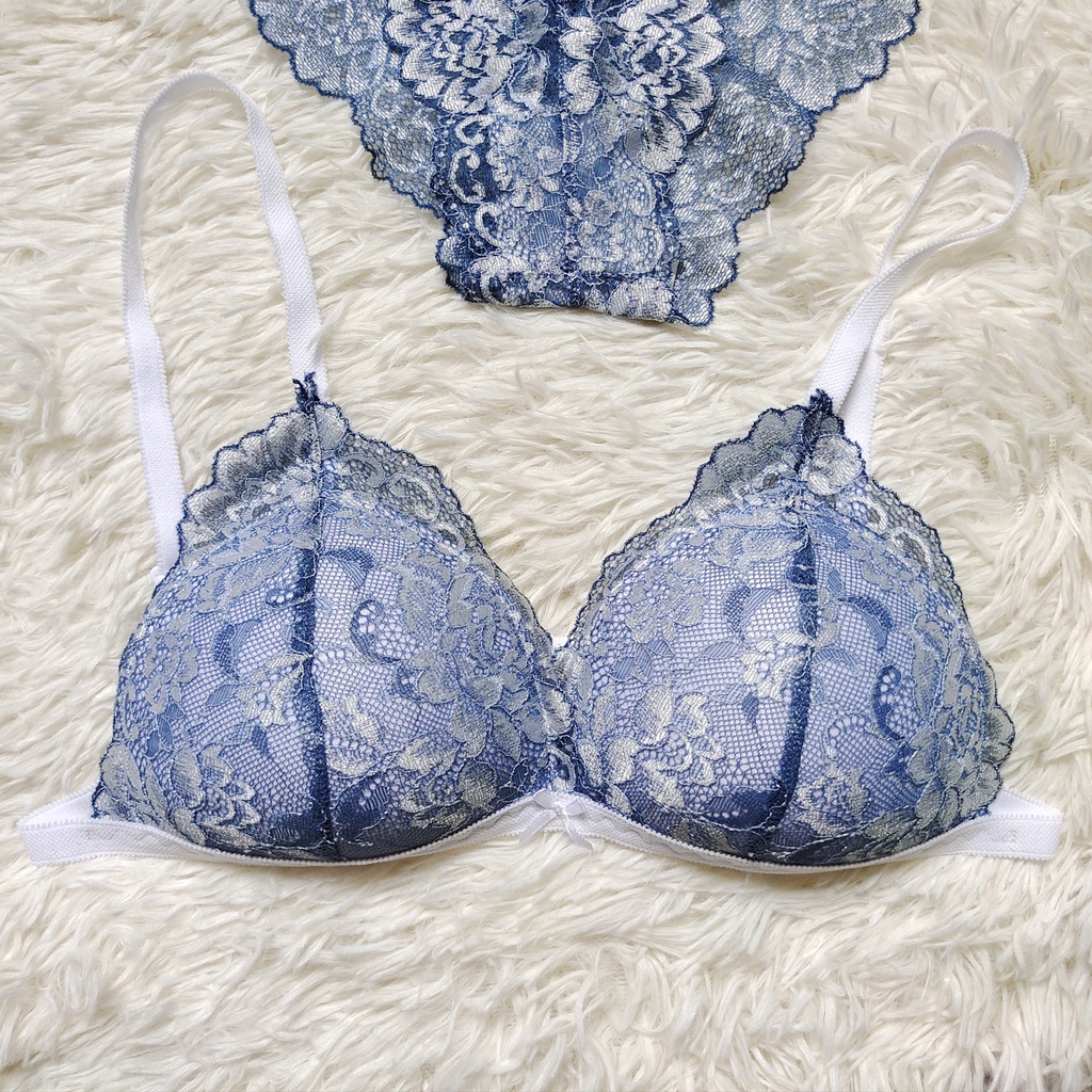 Set Bra - Bralette ren sexy không gọng, mút mỏng - Xanh dương - NY32 | BigBuy360 - bigbuy360.vn