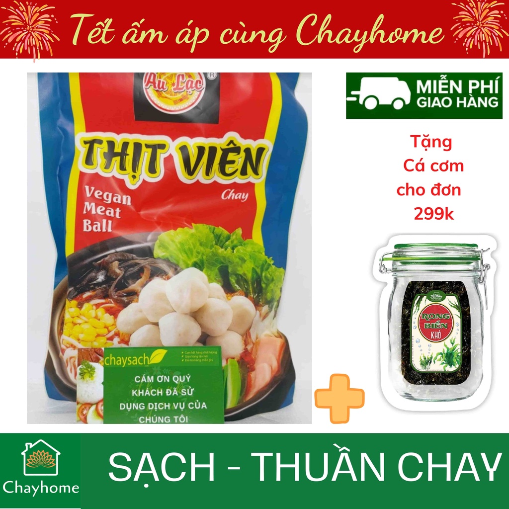 180g Thịt viên chay Âu Lạc -Chayhome- Thực phẩm chay/ đồ ăn chay/ thịt chay TẶNG Rong biển chay đơn 299k