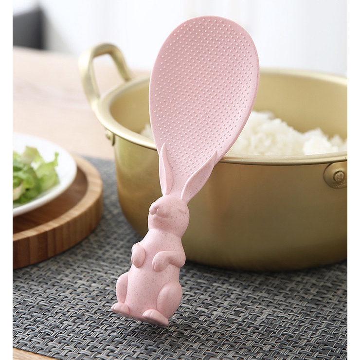 Muôi Xới Cơm Hình Thỏ Dễ Thương, Thìa xới cơm con thỏ Kiểu Dáng Cute Đứng, Thìa xới cơm dạng đứng