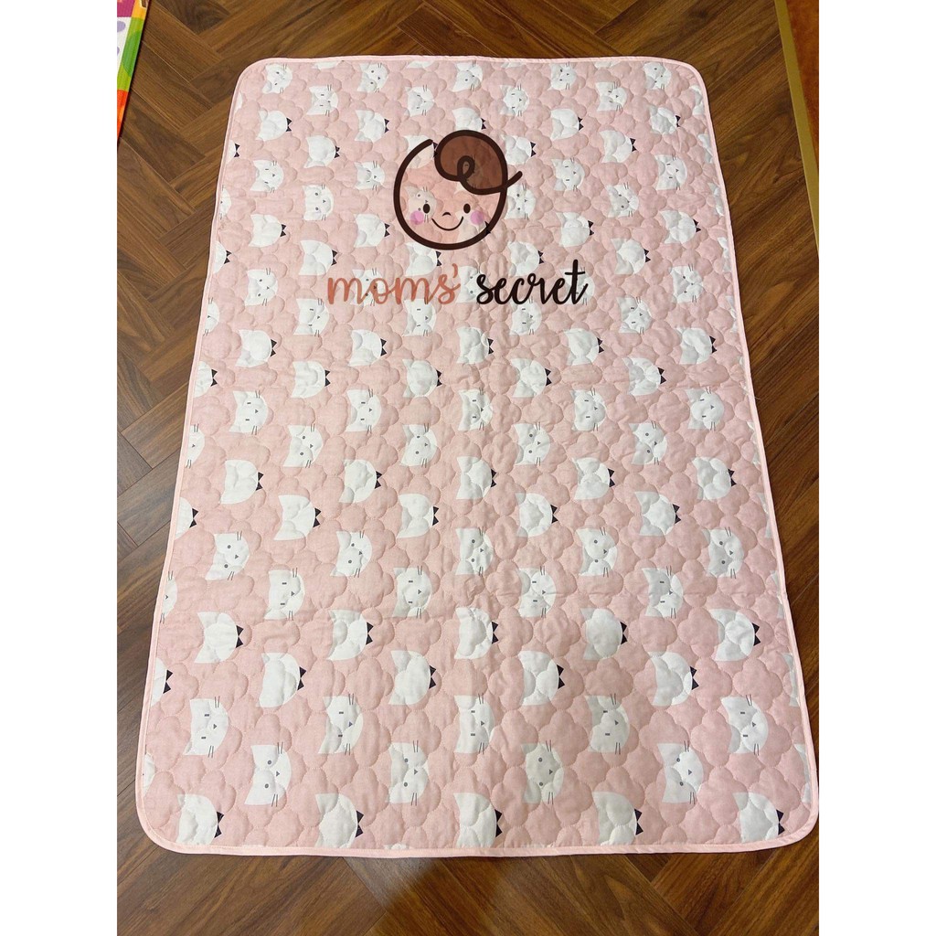 [Chính Hãng] Trải Đệm Miko Pink Chống Thấm Cho Bé - Size Cho Giường và Cũi - 100% Cotton - Nhập Khẩu Hàn Quốc