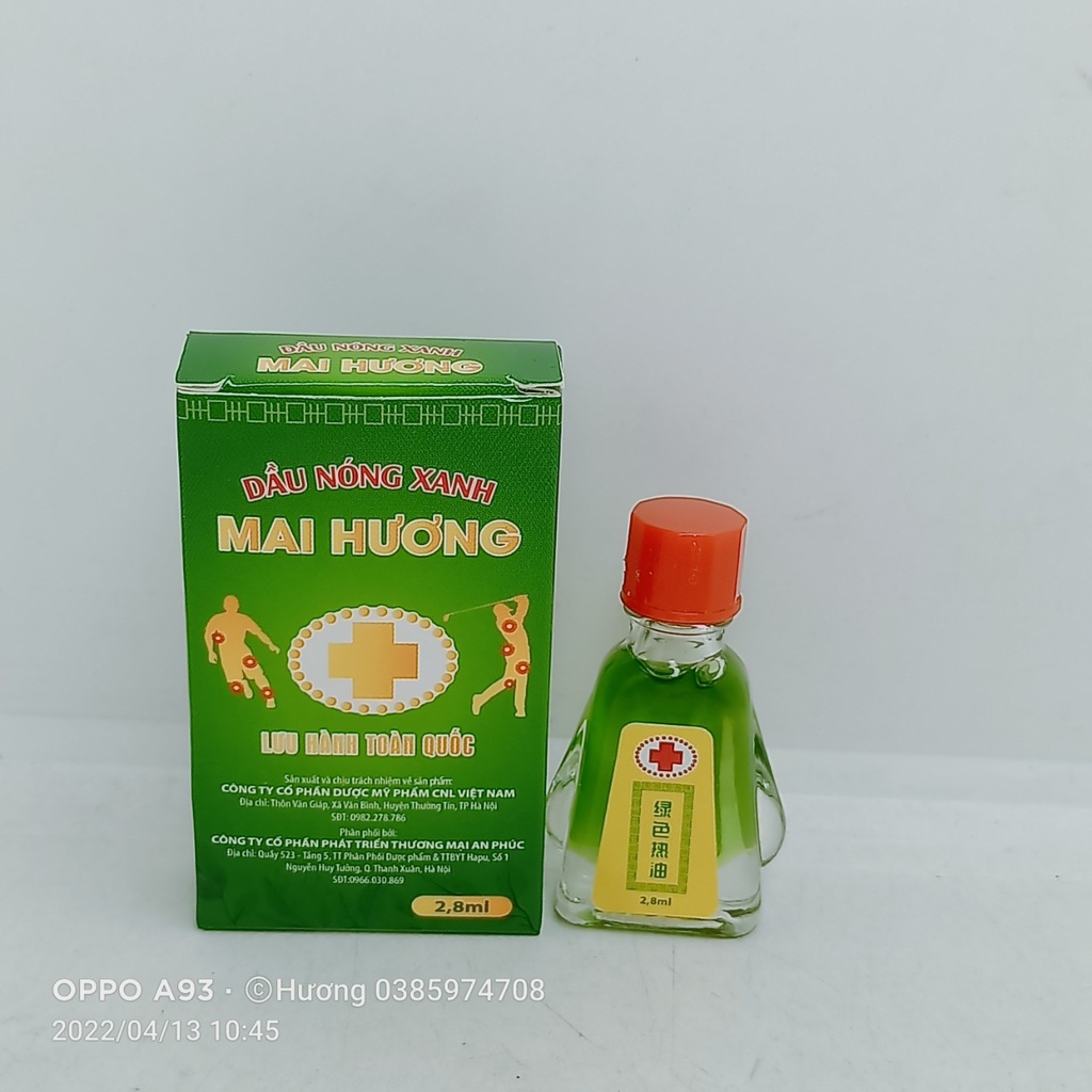 Dầu nóng xanh Mai Hương lọ 2,8ml