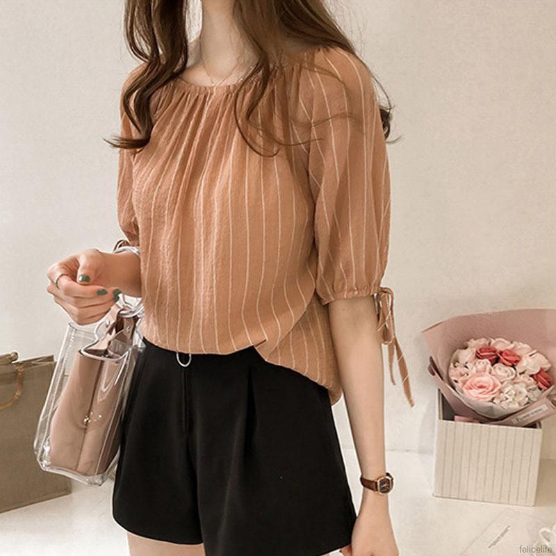 Áo trễ vai phom rộng bằng vải chiffon cho nữ