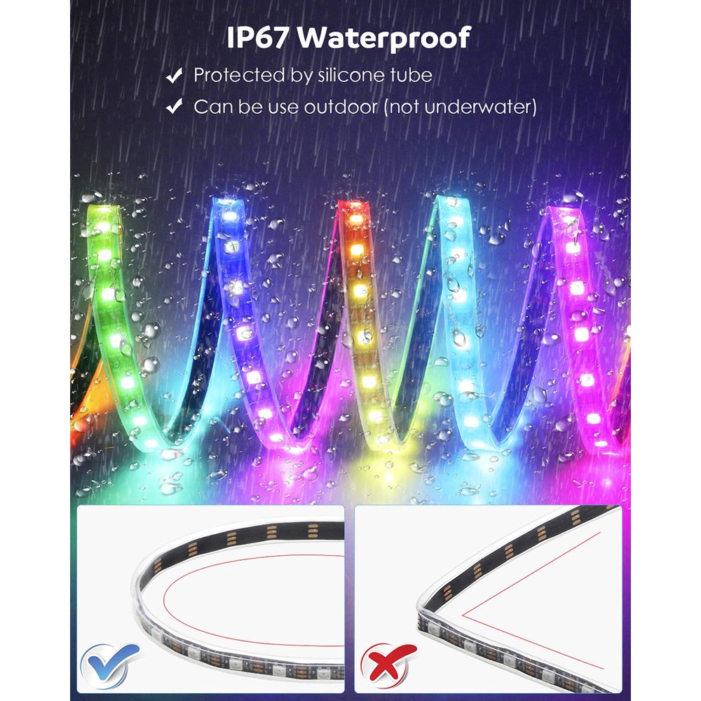 Dải Đèn led Kỹ Thuật Số 30Leds / M WS2812B Linh Hoạt Dùng Để Trang Trí Phòng Ngủ Và Phòng Khách