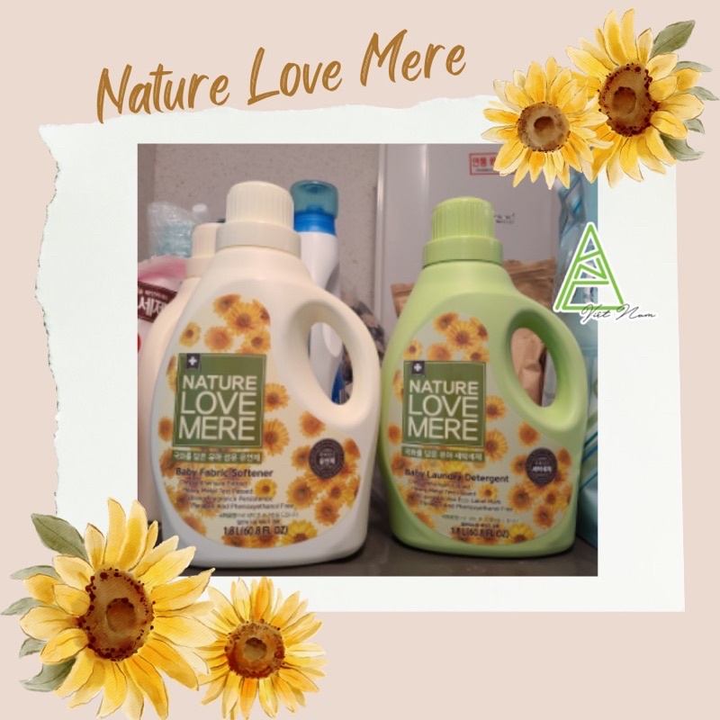 Nước giặt nước xả quần áo Hàn Quốc Nature Love Mere hương hoa cúc tươi mát