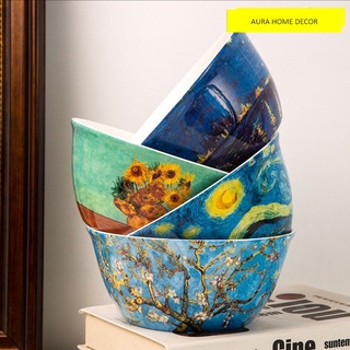 Tô canh Vangogh sứ xương miệng loe dung tích 1L - Đường kính 17.5cm
