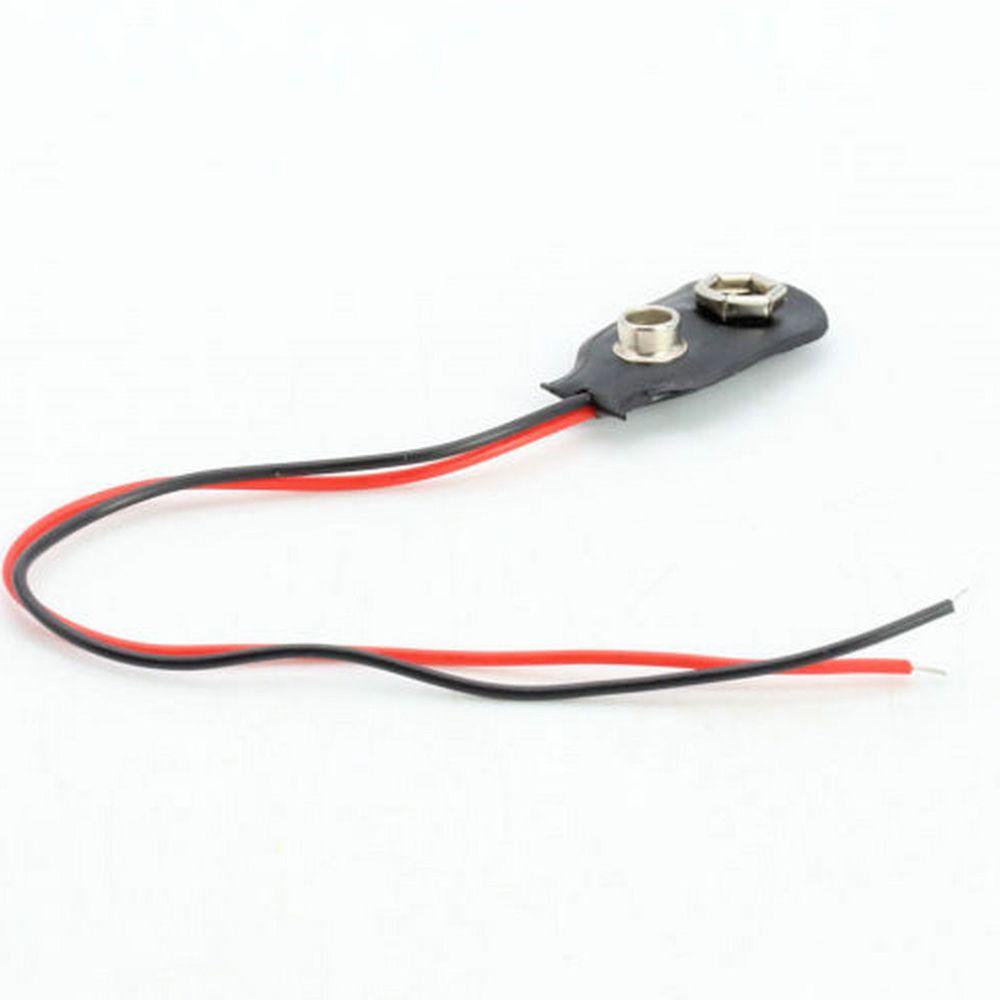 Bộ 10 Dây Cáp Nối Pin 9V Dài 10CM Màu Đen