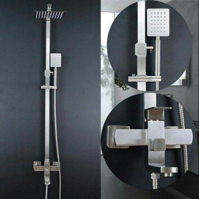 Bộ sen cây tắm nóng lạnh Inox SUS 304 bát vuông 3001