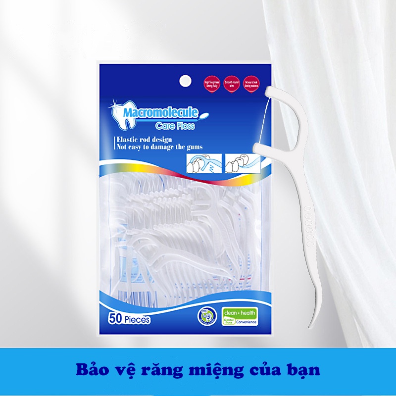 Tăm chỉ nha khoa gói 50 100 chiếc chăm sóc vệ sinh răng miệng Care Floss AH6