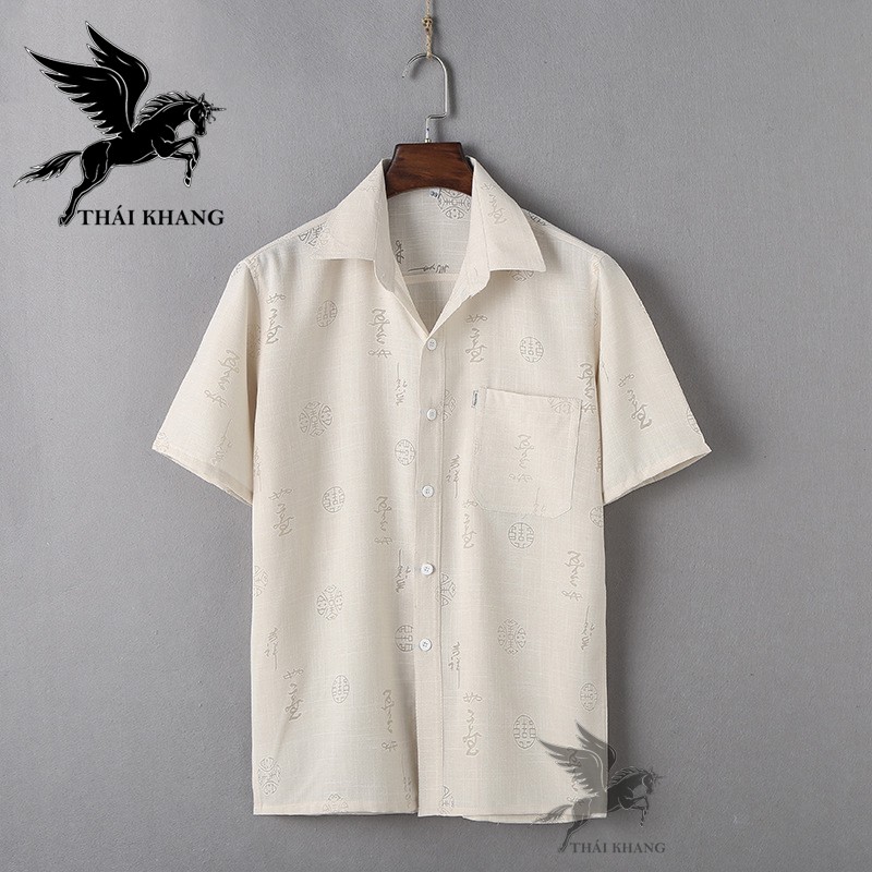Áo sơ mi nam trung niên tay ngắn vải xô đũi dày dặn siêu mát loại áo sơ mi đũi nam form rộng OG52