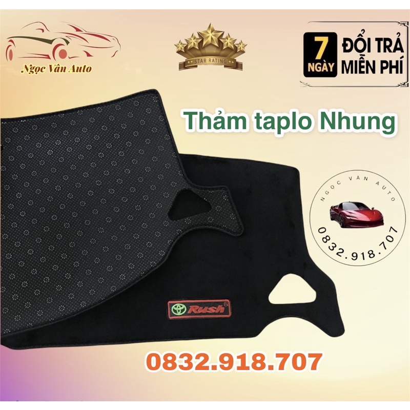 Thảm Taplo nhung Toyota Rush 2018 - 2021 Nhung lông cừu