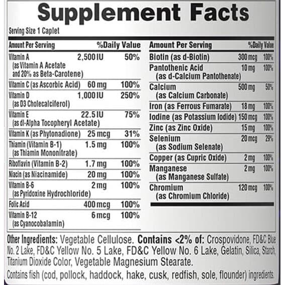 Vitamin tổng hợp nữ, chống lão hoá, sáng da, ngừa loãng xương One Daily Women's Multivitamin Puritan's Pride 100 viên | Thế Giới Skin Care