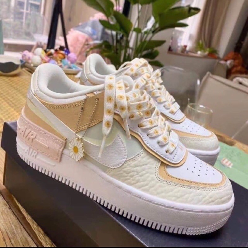 Giày Nike Air Force 1 Shadow Spruce Aura CK3172-002 Màu Trắng - Vàng