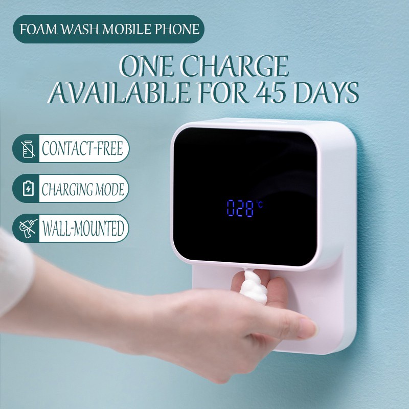 3Life Máy Tạo Bọt Xà Phòng Rửa Tay Tự Động Cảm Biến Hồng Ngoại Có Màn Hình LED Gắn Tường Dành Cho WC Gia Đình