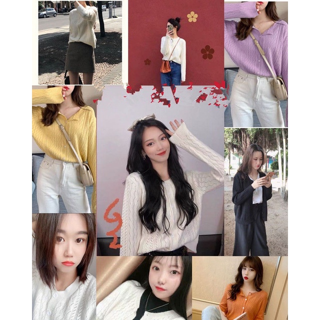 Áo khoác cardigan dệt kim mỏng dáng rộng màu tùy chọn thiết kế mới thời trang