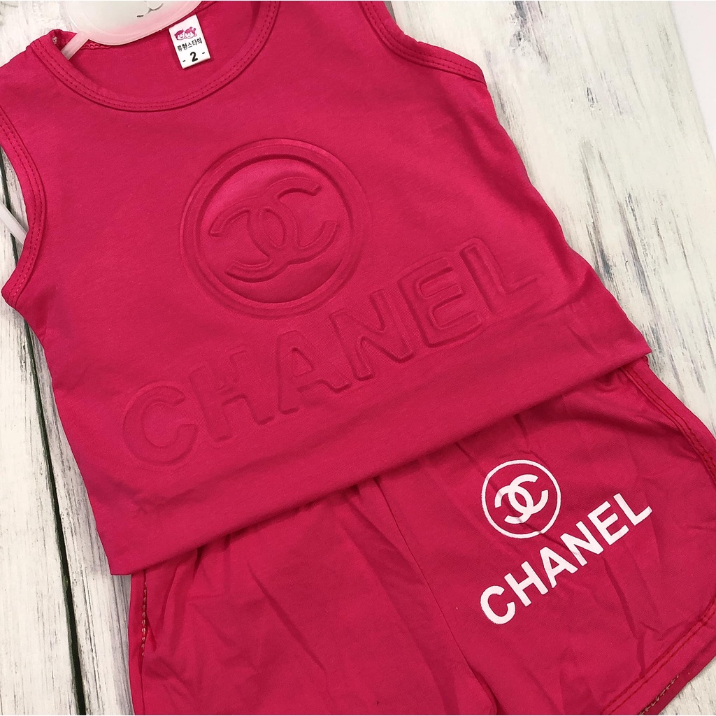 [XẢ HÀNG] Bộ Quần Áo Ba Lỗ Bé Gái - Logo Nổi Sắc Nét - Hàng Quảng Châu Cao Cấp