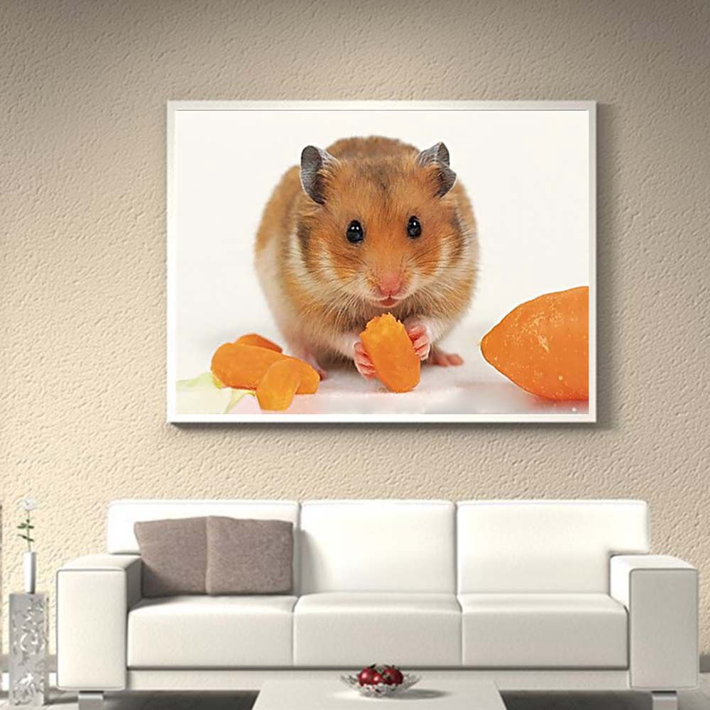 Bộ Tranh Đính Đá 5d Tự Làm Hình Chuột Hamster Độc Đáo