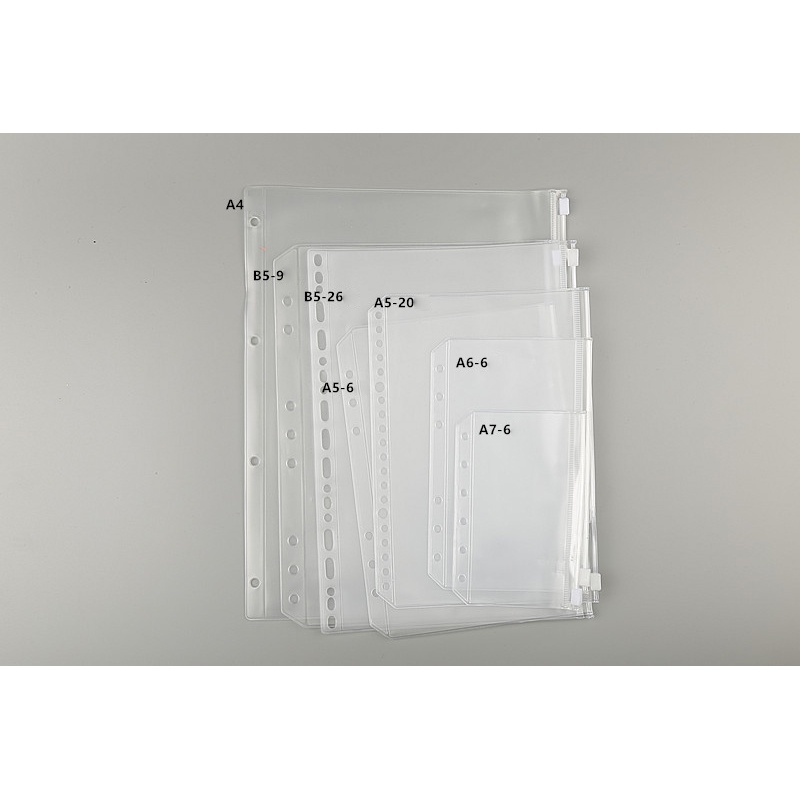Bìa sổ còng binder KOLANO bìa còng 6 lỗ A5 A6 kiêm túi đựng có khóa kéo SN-001337
