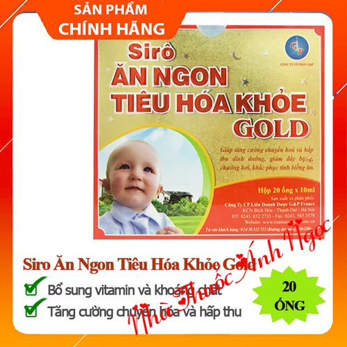 Siro Ăn Ngon, Tiêu Hóa Khỏe Gold (20 ống)