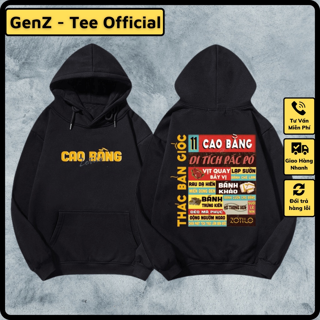 Áo Hoodie Nỉ Local Brand Tỉnh Cao Bằng, Áo Hoodie 63 Tỉnh Thành Nam Nữ Form Rộng Unisex Genz Cá Tính
