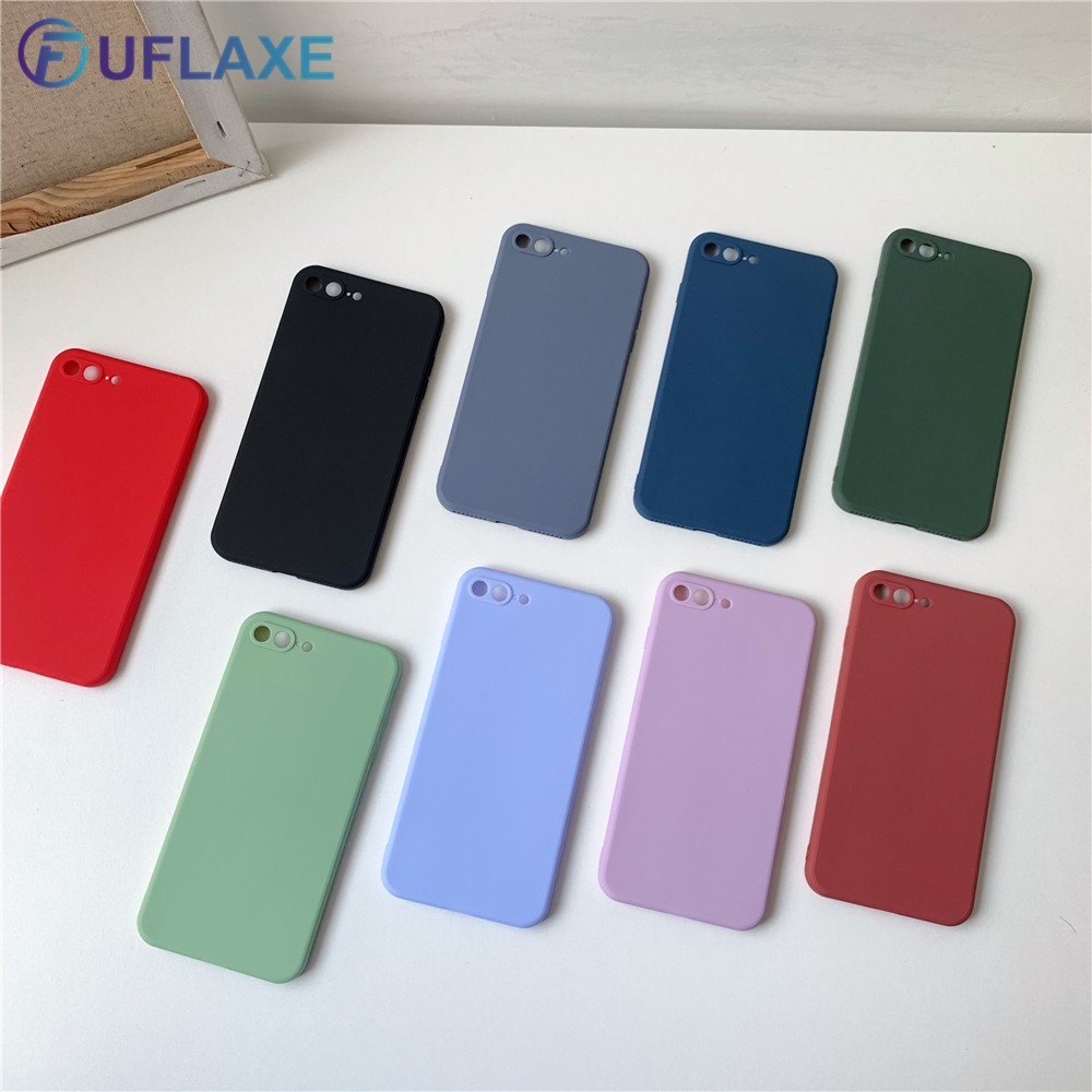 Ốp Điện Thoại Uflaxe Cho Apple iphone 6 6S 7 8 Plus SE 2020 Mềm Mại Màu Macaron Lỏng Chống Sốc Siêu Mỏng