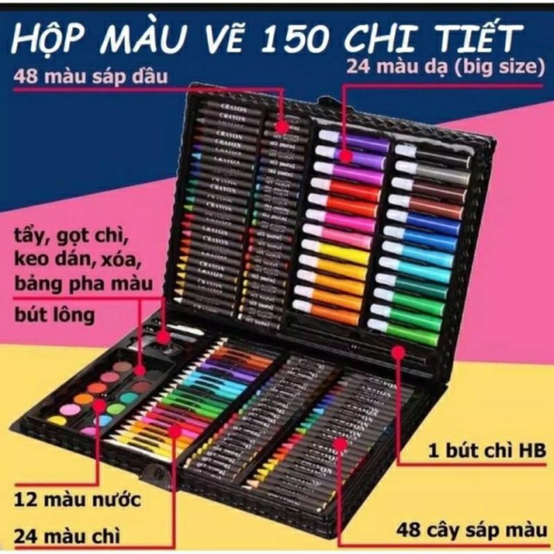 Hộp màu 150 chi tiết cho bé  FREESHIP Hộp màu đa năng