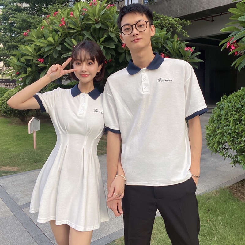 Áo đôi váy xếp ly