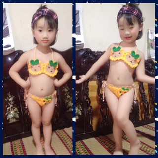 BIKINI CROCHET CHO BÉ GÁI.