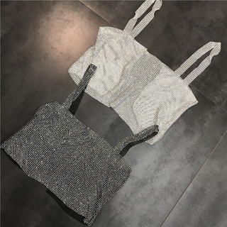 Áo croptop hai dây đính đá