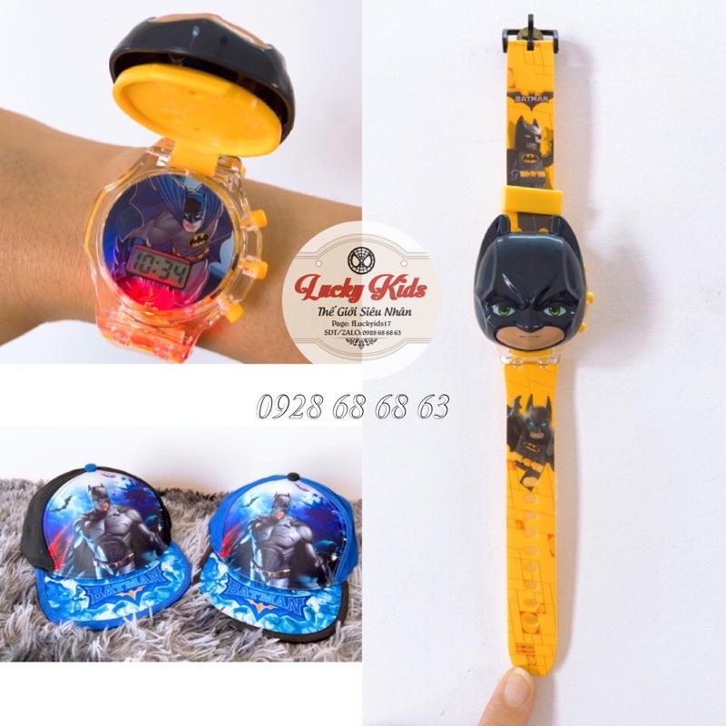 🔥HÀNG GIỚI HẠN 🔥COMBO NÓN HÌNH NỔI ĐỒNG HỒ BATTMAN CÓ ĐÈN
