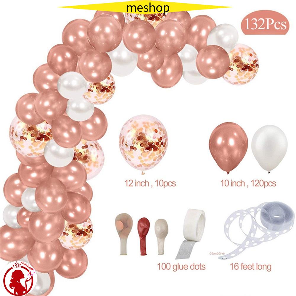 🍒ME🍒 132Pcs/Set Home Festive Baby Shower Birthday Decorations Party Supplies Balloons Arch Kit Set