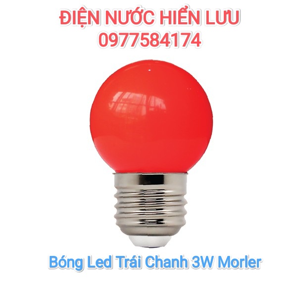 Bóng Led ĐỎ Trái Chanh 3W MORLER, Bóng ĐỎ Sợi Đốt 5W