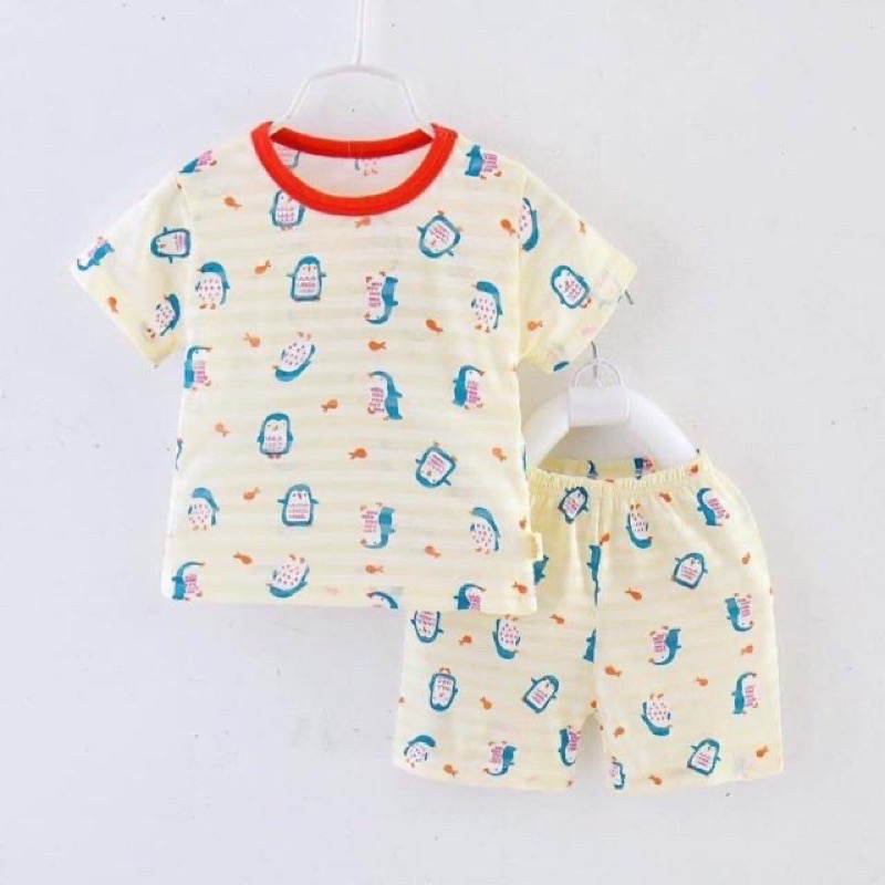 Bộ Cotton đùi cộc tay cho bé trai bé gái siêu đáng yêu