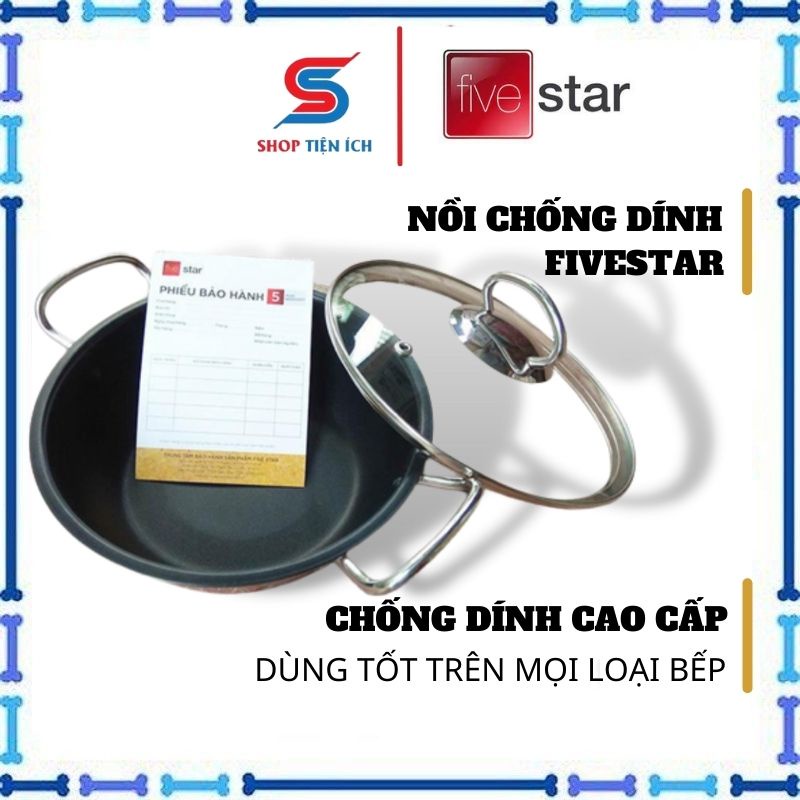 Nồi chống dính bếp từ Fivestar có nắp kính dùng được mọi bếp (hàng chính hãng) -Shop Tiện Ích