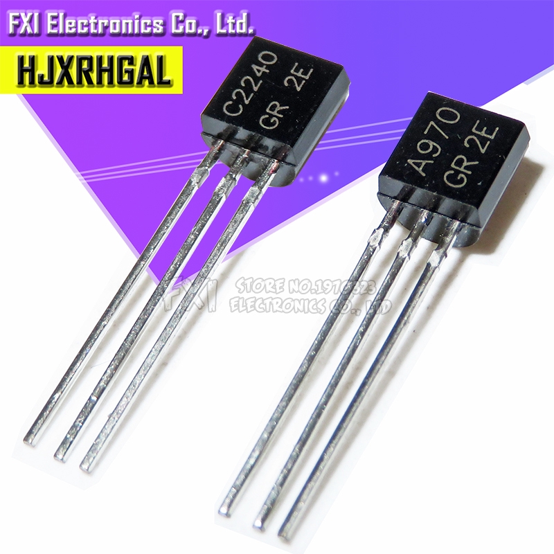 100 Chiếc Transors 2sa970 2sc2240 (50 Cáix A970 + 50 Cáix C2240) To-92 Bipolar