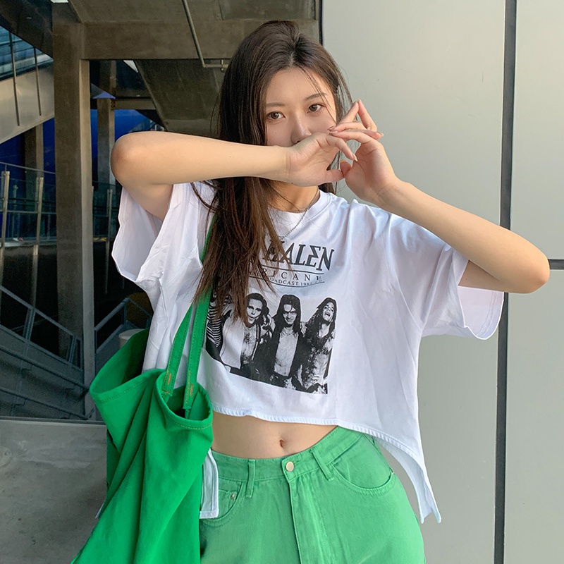 Áo thun SUXI ngắn tay cổ tròn dáng rộng đơn giản thời trang hè phong cách Hàn Quốc cho nữ