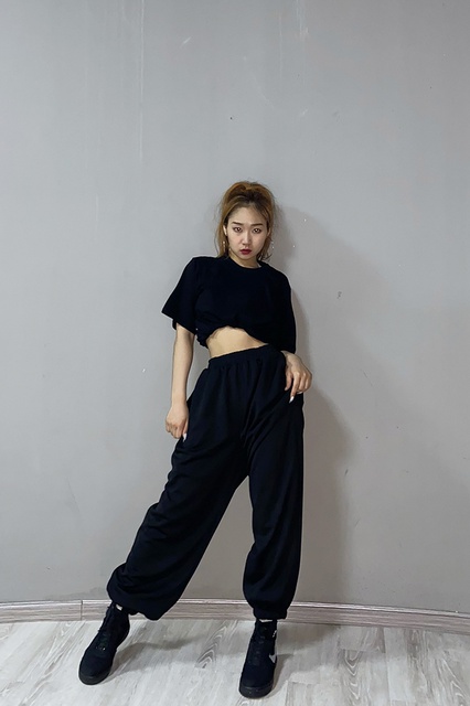 Quần Alibaba 🌈Màu đen 🌈 quần lanh một màu đen trơn phom to ống bo nam nữ 40 - 80kg | BigBuy360 - bigbuy360.vn