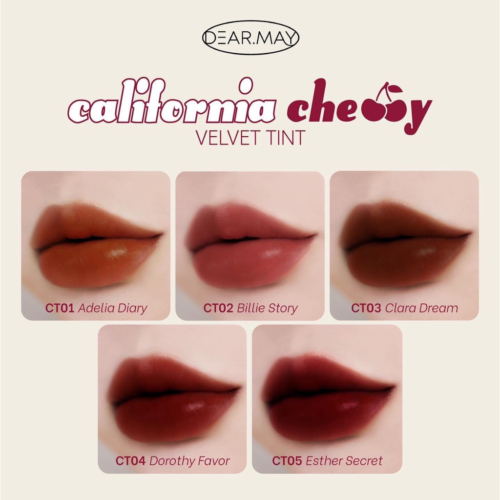 [NEW - CT6] Son Kem Lì, Lên Màu Chuẩn Dearmay California Cherry Velvet Tint