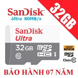 Chính hãng -thẻ nhớ microsd sandisk ultra 32gb class 10 tốc độ 80mb/s - new 2019