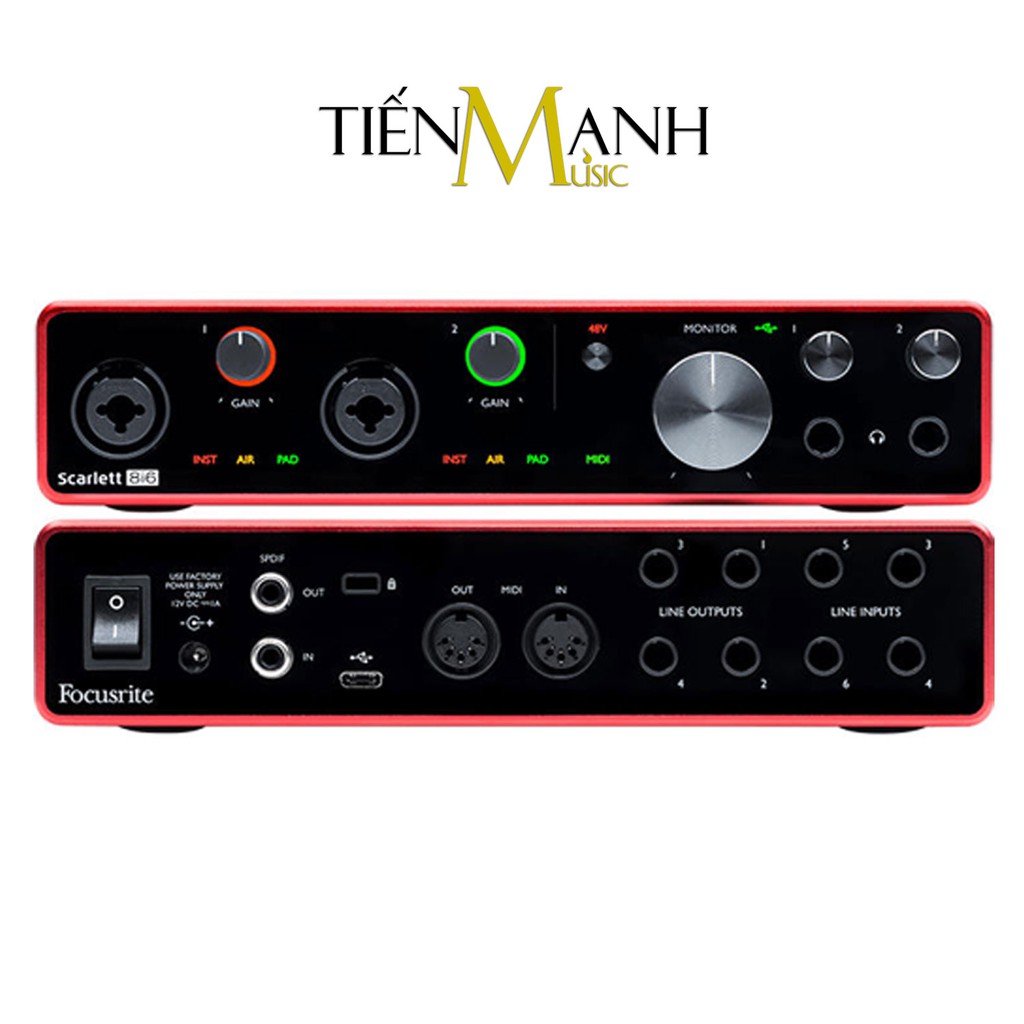 [Tặng Cable] Focusrite Scarlett 8i6 Gen 3 Sound Card Âm Thanh - Focus USB Audio Interface SoundCard (3rd - Gen3)