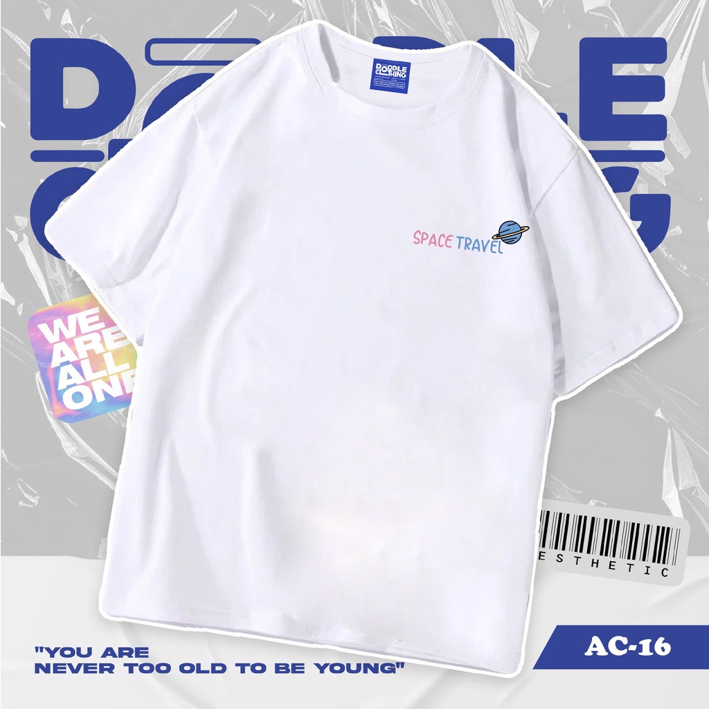 Áo Thun Nam Nữ Tay Lỡ Unisex Phông Trơn Oversize Form Rộng Basic Tee Hình Space Travel