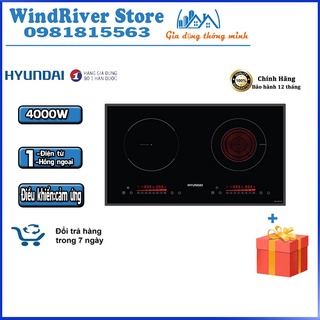 Bếp từ,Bếp đôi 1 từ,1 hồng ngoại Hyundai HDE 1201.Hàng chính hãng,bảo hành 12 tháng