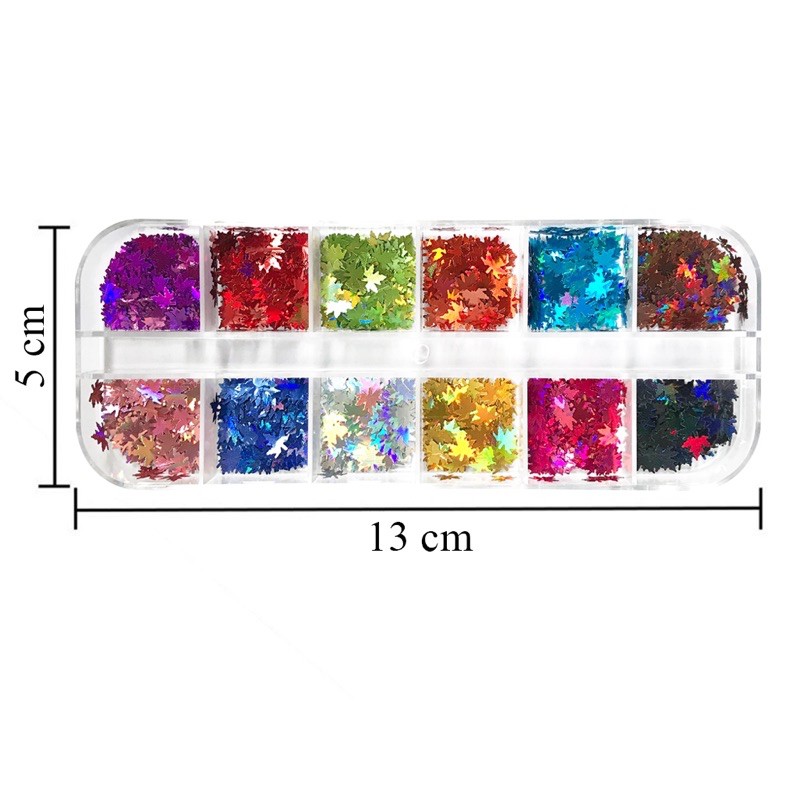 Sequin kim tuyến lá phong-phụ kiện nail móng