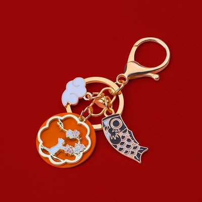 Móc Khóa Hình Cá Koi Đám Mây Cầu Nguyện Phong Cách Trung Hoa