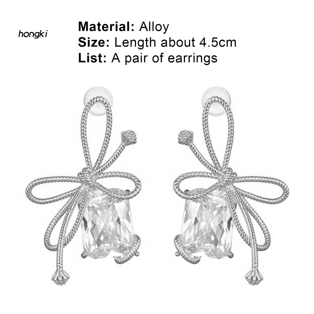 Khuyên tai thắt nơ hình học cỡ lớn thời trang dự tiệc