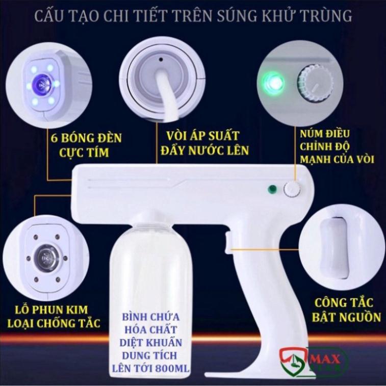 [HÀNG CHÍNH HÃNG-BẢO HÀNH 12 THÁNG] Súng phun khử trùng NANO Cầm tay tiệt trùng diệt khuẩn bằng tia UV HOT