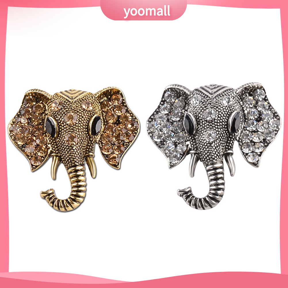Ghim Cài Áo Hình Voi Đính Đá Nhân Tạo Thời Trang Cho Nữ